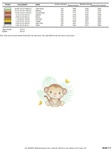 Safari embroidery designs - Monkey embroidery design machine embroidery pattern - Animal embroidery file - Baby boy embroidery download pes