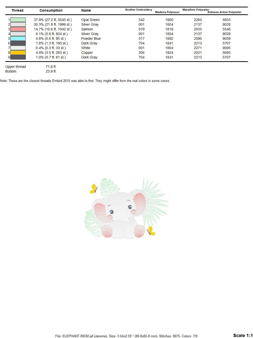 Elephant embroidery designs - Elephant and leaves embroidery design machine embroidery pattern - Safari Animal embroidery - instant download