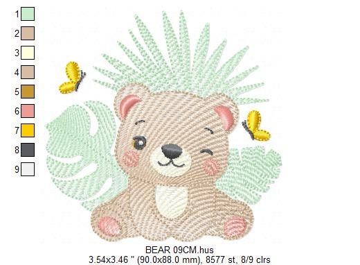 Teddy Bear embroidery designs - Baby girl embroidery design machine embroidery pattern - Bear with butterfly embroidery file - digital file - Marcia Embroidery