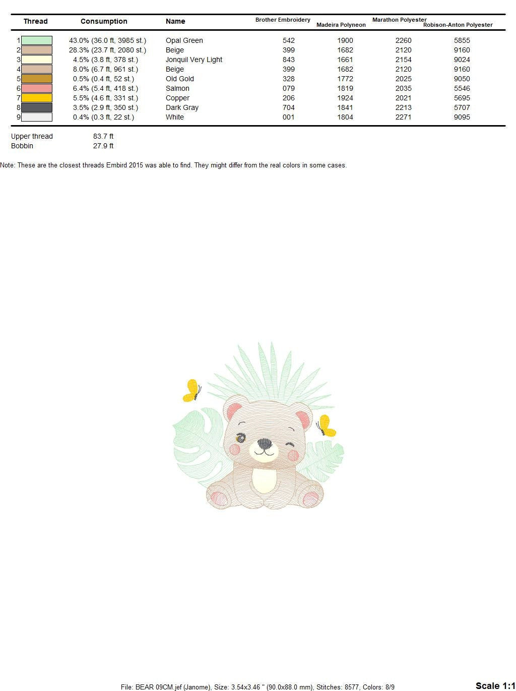Teddy Bear embroidery designs - Baby girl embroidery design machine embroidery pattern - Bear with butterfly embroidery file - digital file - Marcia Embroidery
