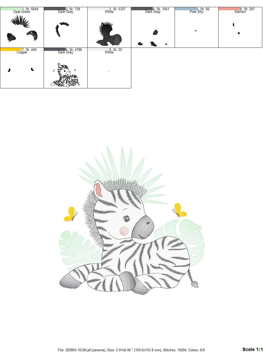 Zebra embroidery designs - Animal embroidery design machine embroidery pattern - Safari embroidery file - instant digital download pes jef