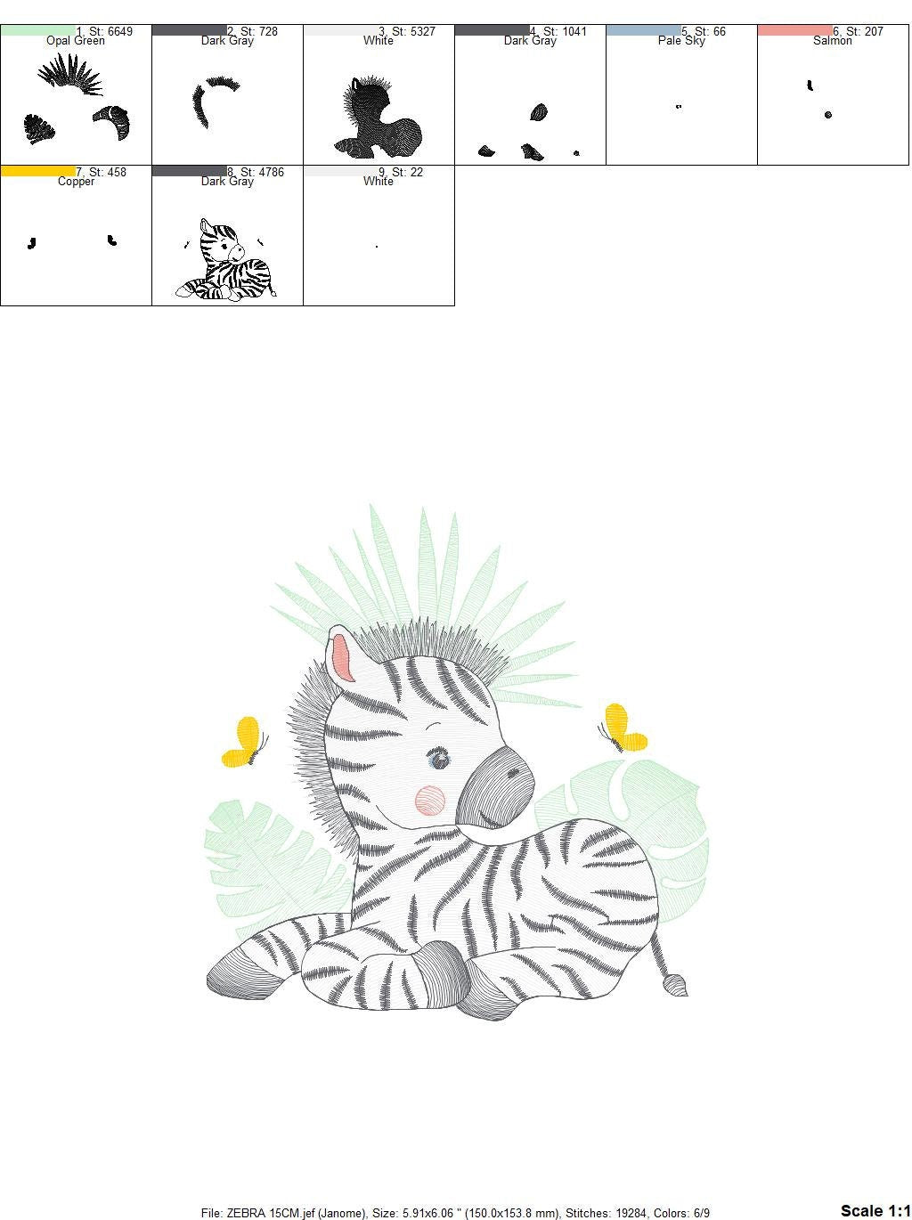 Zebra embroidery designs - Animal embroidery design machine embroidery pattern - Safari embroidery file - instant digital download pes jef