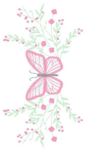 Butterfly embroidery design - Delicate Flowers embroidery designs machine embroidery pattern - Towel embroidery file - instant download pes Marcia Embroidery