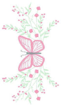 Load image into Gallery viewer, Butterfly embroidery design - Delicate Flowers embroidery designs machine embroidery pattern - Towel embroidery file - instant download pes
