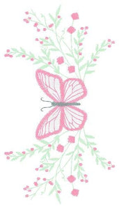 Butterfly embroidery design - Delicate Flowers embroidery designs machine embroidery pattern - Towel embroidery file - instant download pes