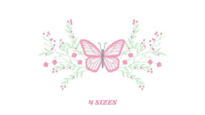 Butterfly embroidery design - Delicate Flowers embroidery designs machine embroidery pattern - Towel embroidery file - instant download pes Marcia Embroidery
