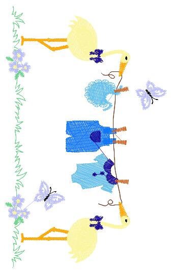 Stork embroidery design - Stork with baby embroidery design machine embroidery pattern - newborn embroidery file - Baby shower gift design - Marcia Embroidery