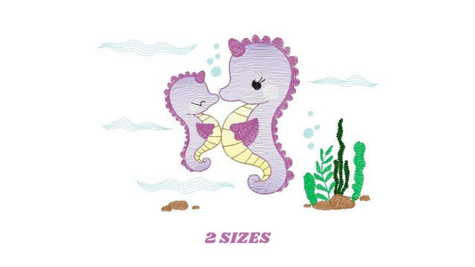 Seahorse embroidery design - Sea Animal embroidery designs machine embroidery pattern - Ocean animal embroidery file - instant download pes Marcia Embroidery