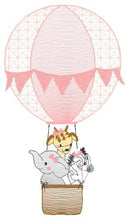 Load image into Gallery viewer, Animal embroidery designs - Hot air balloon embroidery design machine embroidery pattern - Safari embroidery file - Elephant Giraffe Fox pes
