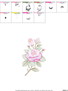 Roses embroidery designs - Flower embroidery design machine embroidery pattern - Rose embroidery file - Flowers for towels embroidery pes