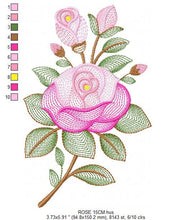 Laden Sie das Bild in den Galerie-Viewer, Roses embroidery designs - Flower embroidery design machine embroidery pattern - Rose embroidery file - Flowers for towels embroidery pes
