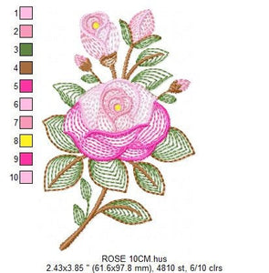 Roses embroidery designs - Flower embroidery design machine embroidery pattern - Rose embroidery file - Flowers for towels embroidery pes