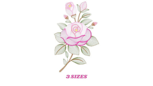 Roses embroidery designs - Flower embroidery design machine embroidery pattern - Rose embroidery file - Flowers for towels embroidery pes Marcia Embroidery