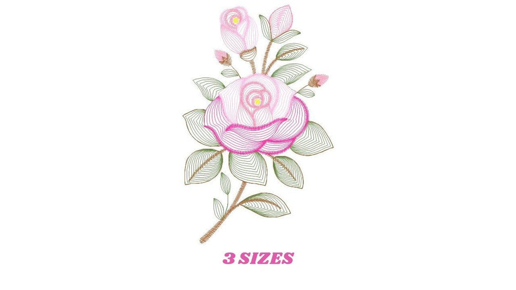 Roses embroidery designs - Flower embroidery design machine embroidery pattern - Rose embroidery file - Flowers for towels embroidery pes