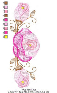 Roses embroidery designs - Flower embroidery design machine embroidery pattern - Rose embroidery file - Flowers for towels embroidery pes