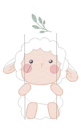 Sheep in swing embroidery design - Lamb embroidery designs machine embroidery pattern - Baby boy embroidery file - Animal quilt embroidery Marcia Embroidery