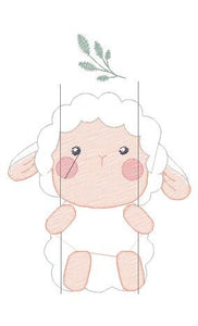 Sheep in swing embroidery design - Lamb embroidery designs machine embroidery pattern - Baby boy embroidery file - Animal quilt embroidery