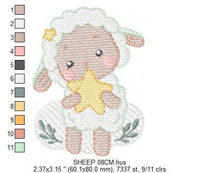 Sheep embroidery design - Lamb embroidery designs machine embroidery pattern - Baby boy embroidery file - Animal quilt embroidery download Marcia Embroidery