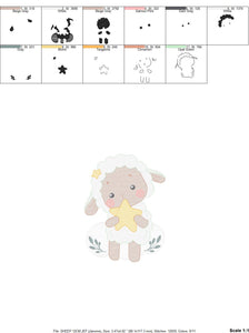 Sheep embroidery design - Lamb embroidery designs machine embroidery pattern - Baby boy embroidery file - Animal quilt embroidery download