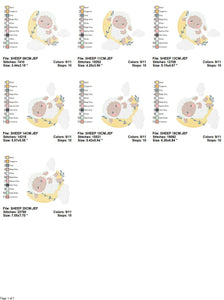 Sheep embroidery design - Lamb embroidery designs machine embroidery pattern - Moon embroidery file - Baby newborn sleep embroidery download