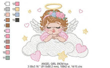 Charger l&#39;image dans la galerie, Angel with wings embroidery designs - Baby girl embroidery design machine embroidery pattern - Girl with wings embroidery file pes download
