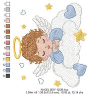 Cargar imagen en el visor de la galería, Angel embroidery designs - Baby girl embroidery design machine embroidery pattern - Girl with wings embroidery file - instant download pes
