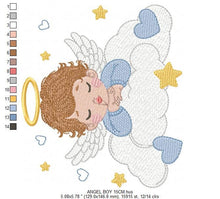 Carica l&#39;immagine nel visualizzatore di Gallery, Angel embroidery designs - Baby girl embroidery design machine embroidery pattern - Girl with wings embroidery file - instant download pes
