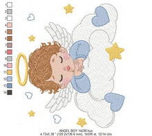 Cargar imagen en el visor de la galería, Angel embroidery designs - Baby girl embroidery design machine embroidery pattern - Girl with wings embroidery file - instant download pes
