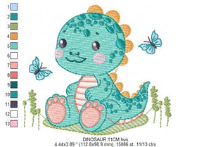 Dinosaur embroidery designs - Dino embroidery design machine embroidery pattern - Tyrannosaurus embroidery file - instant digital download