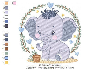 Elephant embroidery designs - Animal embroidery design machine embroidery pattern - Baby boy embroidery file - kid embroidery Towel pillow Marcia Embroidery