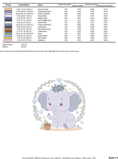 Elephant embroidery designs - Animal embroidery design machine embroidery pattern - Baby boy embroidery file - kid embroidery Towel pillow Marcia Embroidery
