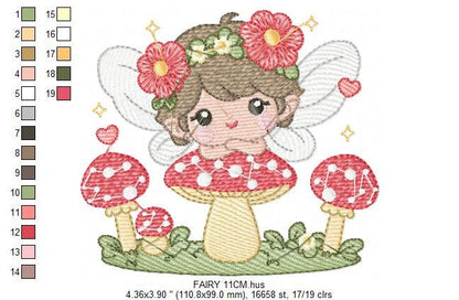 Fairy embroidery designs - Baby girl embroidery design machine embroidery pattern - Pixie embroidery file - Fairy design Instant Download Marcia Embroidery
