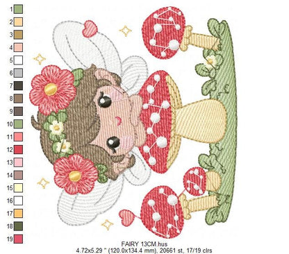 Fairy embroidery designs - Baby girl embroidery design machine embroidery pattern - Pixie embroidery file - Fairy design Instant Download Marcia Embroidery