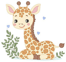 Carica l&#39;immagine nel visualizzatore di Gallery, Giraffe embroidery design - Animal embroidery designs machine embroidery pattern - Baby girl embroidery file - Giraffe with hears download
