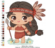 Load image into Gallery viewer, Indian Girl embroidery designs -  Fairy embroidery design machine embroidery pattern - baby girl embroidery file - instant download pes jef
