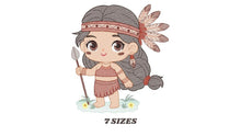 Cargar imagen en el visor de la galería, Indian Girl embroidery designs -  Fairy embroidery design machine embroidery pattern - baby girl embroidery file - instant download pes jef
