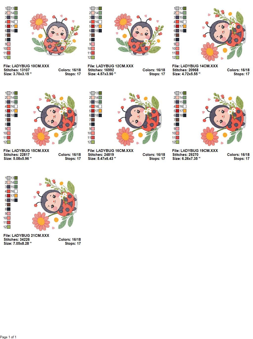 Ladybug embroidery designs - Girl embroidery design machine embroidery pattern - Insect life embroidery file - garden embroidery spring Marcia Embroidery