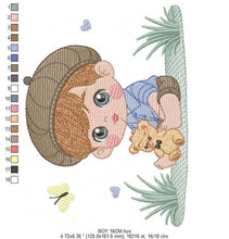 Cargar imagen en el visor de la galería, Baby boy embroidery design - Newborn embroidery designs machine embroidery pattern - kid embroidery file - children toddler embroidery kid
