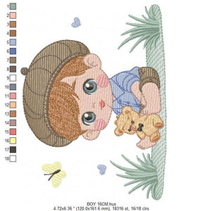 Baby boy embroidery design - Newborn embroidery designs machine embroidery pattern - kid embroidery file - children toddler embroidery kid