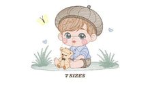 Cargar imagen en el visor de la galería, Baby boy embroidery design - Newborn embroidery designs machine embroidery pattern - kid embroidery file - children toddler embroidery kid
