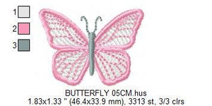 Butterfly embroidery design - Delicate Flowers embroidery designs machine embroidery pattern - Towel embroidery file - instant download pes