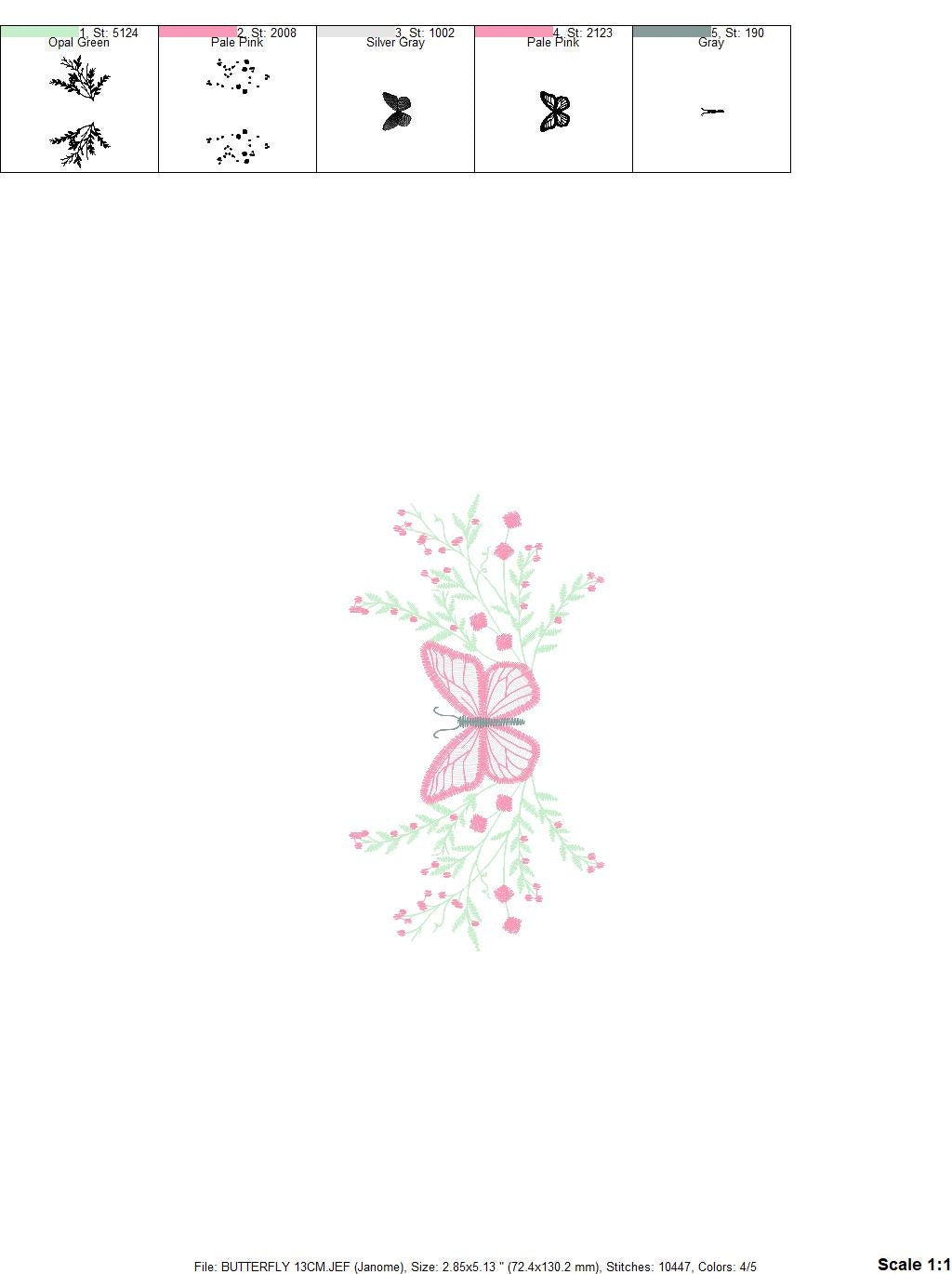 Butterfly embroidery design - Delicate Flowers embroidery designs machine embroidery pattern - Towel embroidery file - instant download pes Marcia Embroidery