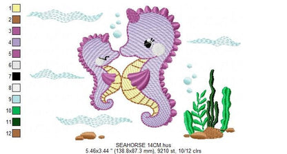 Seahorse embroidery design - Sea Animal embroidery designs machine embroidery pattern - Ocean animal embroidery file - instant download pes