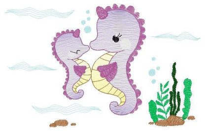 Seahorse embroidery design - Sea Animal embroidery designs machine embroidery pattern - Ocean animal embroidery file - instant download pes