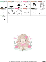 Load image into Gallery viewer, Sheep embroidery design - Lamb embroidery designs machine embroidery pattern - baby girl embroidery file - newborn embroidery sheep design
