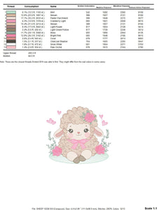 Sheep embroidery design - Lamb embroidery designs machine embroidery pattern - baby girl embroidery file - newborn embroidery sheep design