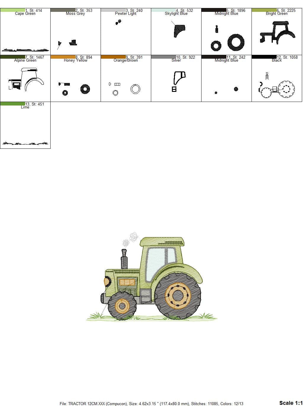 Farm Tractor embroidery designs - Truck embroidery design machine embroidery pattern - baby boy embroidery file - instant digital download