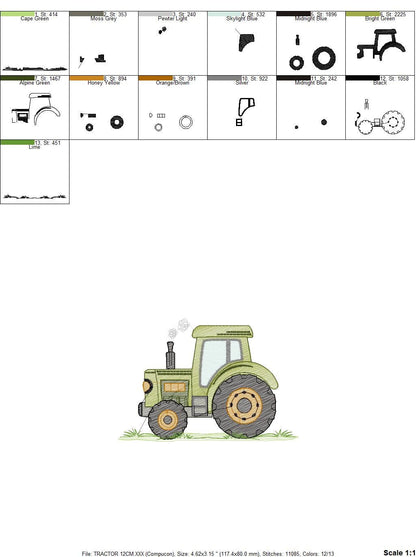 Farm Tractor embroidery designs - Truck embroidery design machine embroidery pattern - baby boy embroidery file - instant digital download