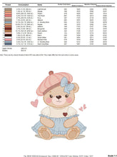 Charger l&#39;image dans la galerie, Female Bear embroidery designs - Baby girl embroidery design machine embroidery pattern - Bear with lace and dress embroidery file pes jef
