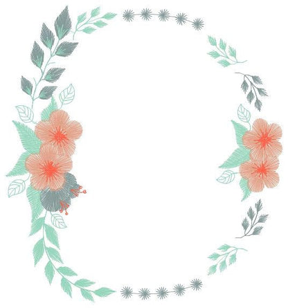 Monogram Frame embroidery designs - Floral Laurel Flower machine embroidery pattern - Rose wreath file - Instant download Marcia Embroidery